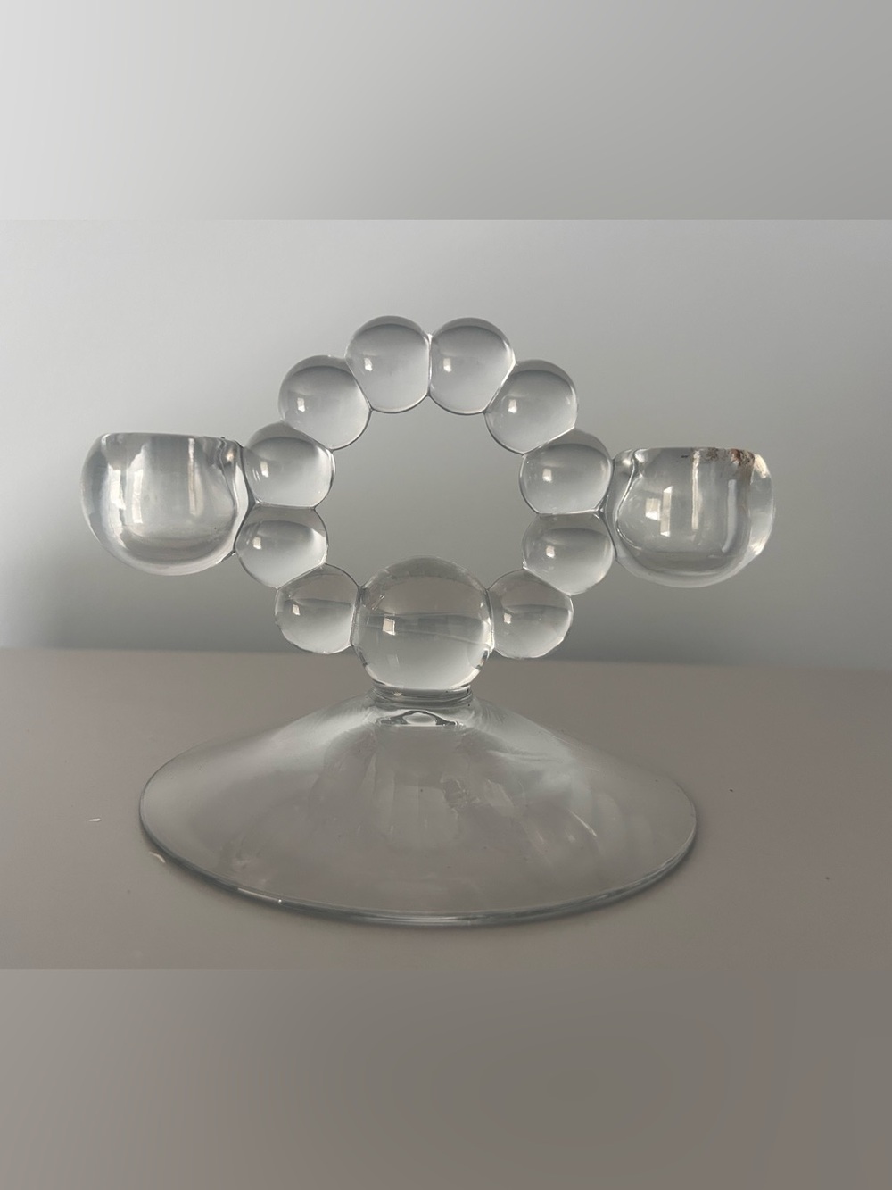 Imperial Candlewick clear ducks & Stalks Candle stick holder- 2 available